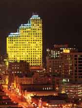 Yellow Lit Building
