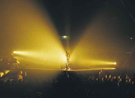Yellow lit guitar soloist